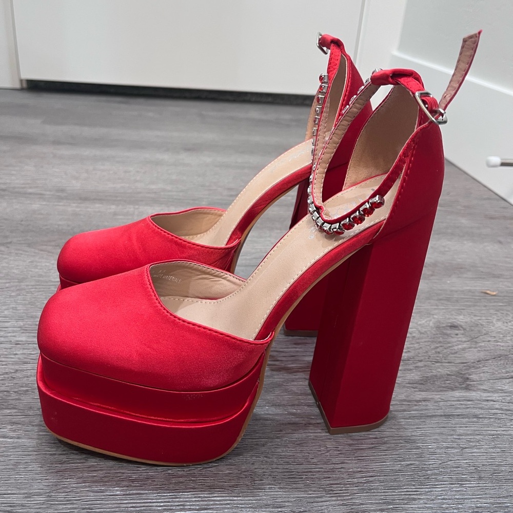 Elegant Red Platform Heels